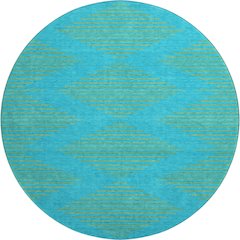 Premium Machine Washable Mayfield AMF1017 Aqua 8' x 8' Round Rug