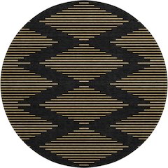 Premium Machine Washable Mayfield AMF1017 Black 8' x 8' Round Rug