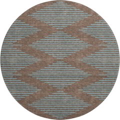 Premium Machine Washable Mayfield AMF1017 Brown 8' x 8' Round Rug