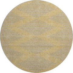 Premium Machine Washable Mayfield AMF1017 Gold 8' x 8' Round Rug