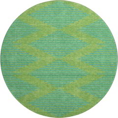 Premium Machine Washable Mayfield AMF1017 Green 8' x 8' Round Rug