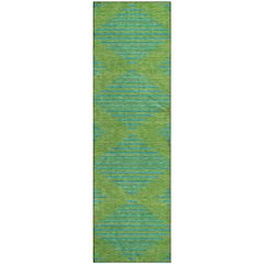 Premium Machine Washable Mayfield AMF1017 Green 2'3" x 7'6" Runner Rug