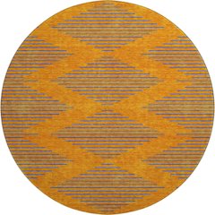 Premium Machine Washable Mayfield AMF1017 Orange 8' x 8' Round Rug