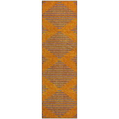 Premium Machine Washable Mayfield AMF1017 Orange 2'3" x 7'6" Runner Rug