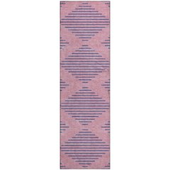 Premium Machine Washable Mayfield AMF1017 Pink 2'3" x 7'6" Runner Rug