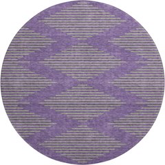 Premium Machine Washable Mayfield AMF1017 Purple 8' x 8' Round Rug