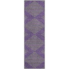 Premium Machine Washable Mayfield AMF1017 Purple 2'3" x 7'6" Runner Rug