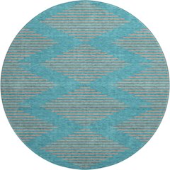 Premium Machine Washable Mayfield AMF1017 Teal 8' x 8' Round Rug