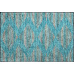 Premium Machine Washable Mayfield AMF1017 Teal 1'8" x 2'6" Rug