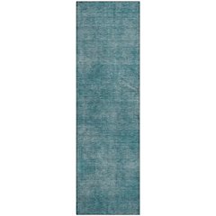 Premium Machine Washable Mayfield AMF1018 Teal 2'3" x 7'6" Runner Rug
