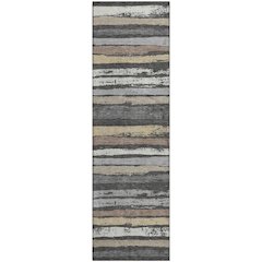 Premium Machine Washable Mayfield AMF1019 Charcoal 2'3" x 7'6" Runner Rug
