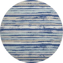 Premium Machine Washable Mayfield AMF1019 Navy 8' x 8' Round Rug