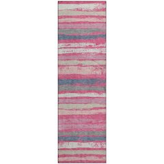 Premium Machine Washable Mayfield AMF1019 Pink 2'3" x 7'6" Runner Rug