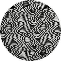 Premium Machine Washable Mayfield AMF1020 Black 8' x 8' Round Rug