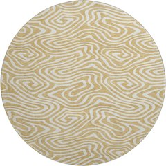 Premium Machine Washable Mayfield AMF1020 Gold 8' x 8' Round Rug