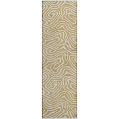 Premium Machine Washable Mayfield AMF1020 Gold 2'3" x 7'6" Runner Rug
