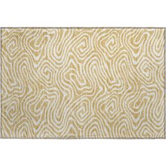 Premium Machine Washable Mayfield AMF1020 Gold 1'8" x 2'6" Rug