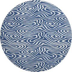 Premium Machine Washable Mayfield AMF1020 Navy 8' x 8' Round Rug