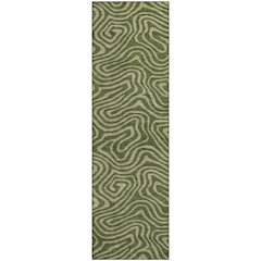 Premium Machine Washable Mayfield AMF1020 Olive 2'3" x 7'6" Runner Rug