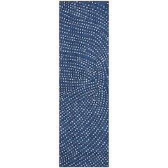 Premium Machine Washable Mayfield AMF1021 Navy 2'3" x 7'6" Runner Rug