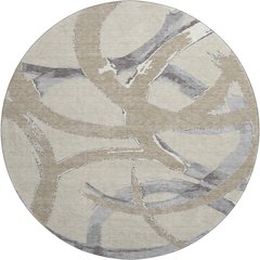 Premium Machine Washable Mayfield AMF1022 Beige 8' x 8' Round Rug