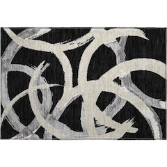 Premium Machine Washable Mayfield AMF1022 Black 1'8" x 2'6" Rug