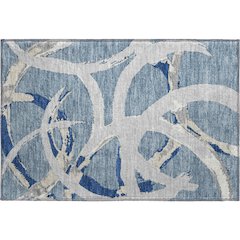 Premium Machine Washable Mayfield AMF1022 Denim 1'8" x 2'6" Rug
