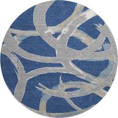 Premium Machine Washable Mayfield AMF1022 Navy 8' x 8' Round Rug