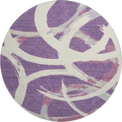 Premium Machine Washable Mayfield AMF1022 Purple 8' x 8' Round Rug