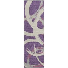 Premium Machine Washable Mayfield AMF1022 Purple 2'3" x 7'6" Runner Rug