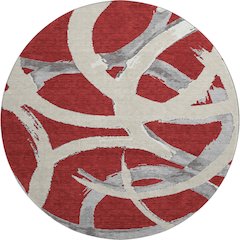 Premium Machine Washable Mayfield AMF1022 Red 8' x 8' Round Rug