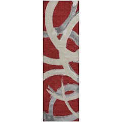 Premium Machine Washable Mayfield AMF1022 Red 2'3" x 7'6" Runner Rug