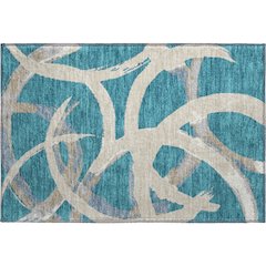 Premium Machine Washable Mayfield AMF1022 Teal 1'8" x 2'6" Rug
