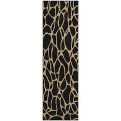 Premium Machine Washable Mayfield AMF1023 Black 2'3" x 7'6" Runner Rug