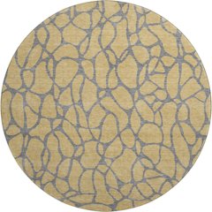 Premium Machine Washable Mayfield AMF1023 Gold 8' x 8' Round Rug