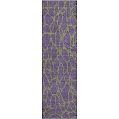 Premium Machine Washable Mayfield AMF1023 Purple 2'3" x 7'6" Runner Rug