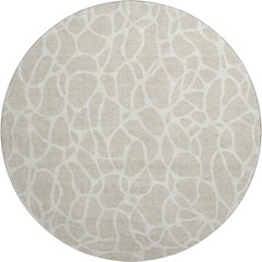 Premium Machine Washable Mayfield AMF1024 Beige 8' x 8' Round Rug