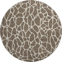 Premium Machine Washable Mayfield AMF1024 Fudge 8' x 8' Round Rug