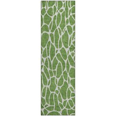 Premium Machine Washable Mayfield AMF1024 Green 2'3" x 7'6" Runner Rug