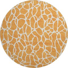 Premium Machine Washable Mayfield AMF1024 Orange 8' x 8' Round Rug