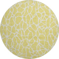 Premium Machine Washable Mayfield AMF1024 Yellow 8' x 8' Round Rug