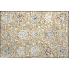 Premium Machine Washable Mayfield AMF1026 Gold 1'8" x 2'6" Rug