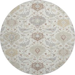 Premium Machine Washable Mayfield AMF1026 Ivory 8' x 8' Round Rug