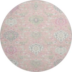 Premium Machine Washable Mayfield AMF1026 Pink 8' x 8' Round Rug