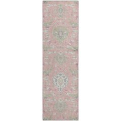 Premium Machine Washable Mayfield AMF1026 Pink 2'3" x 7'6" Runner Rug