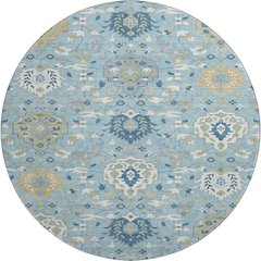 Premium Machine Washable Mayfield AMF1026 Sky 8' x 8' Round Rug
