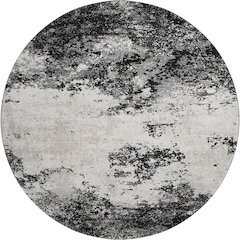 Premium Machine Washable Mayfield AMF1027 Black 8' x 8' Round Rug