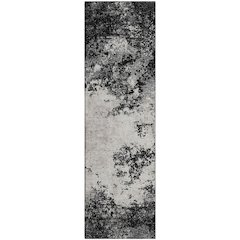 Premium Machine Washable Mayfield AMF1027 Black 2'3" x 7'6" Runner Rug