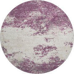 Premium Machine Washable Mayfield AMF1027 Eggplant 8' x 8' Round Rug