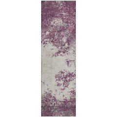 Premium Machine Washable Mayfield AMF1027 Eggplant 2'3" x 7'6" Runner Rug